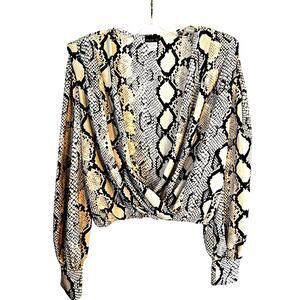Day G Large Women's Top Snake Skin Print Shirt Blouse Misses Size 12 14 L